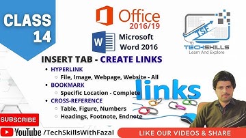 Create Hyperlink, Bookmark, Cross-reference || MS Word 16/19 || Links in MS Word || Class 14