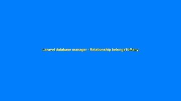Laravel database manager - belongsToMany