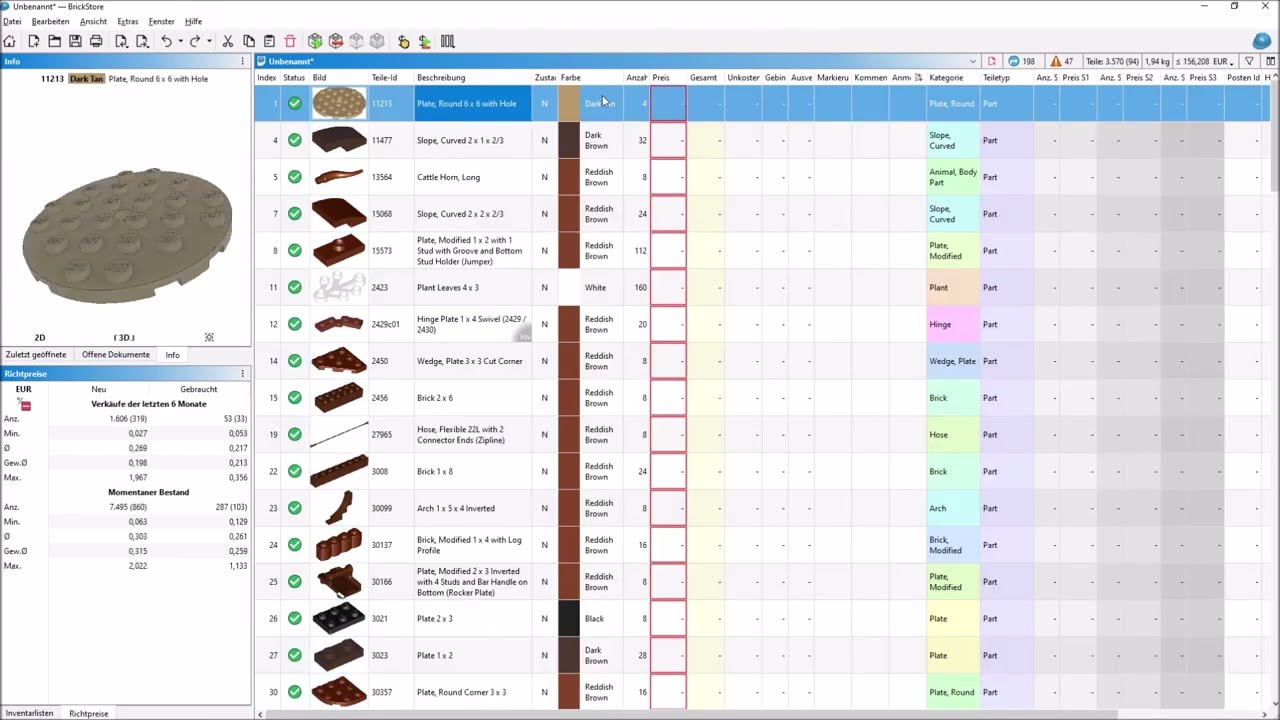 Bricklink für Einsteiger #1 - BrickStore Basic Funktionen zum Part Out von Sets & zur Analyse
