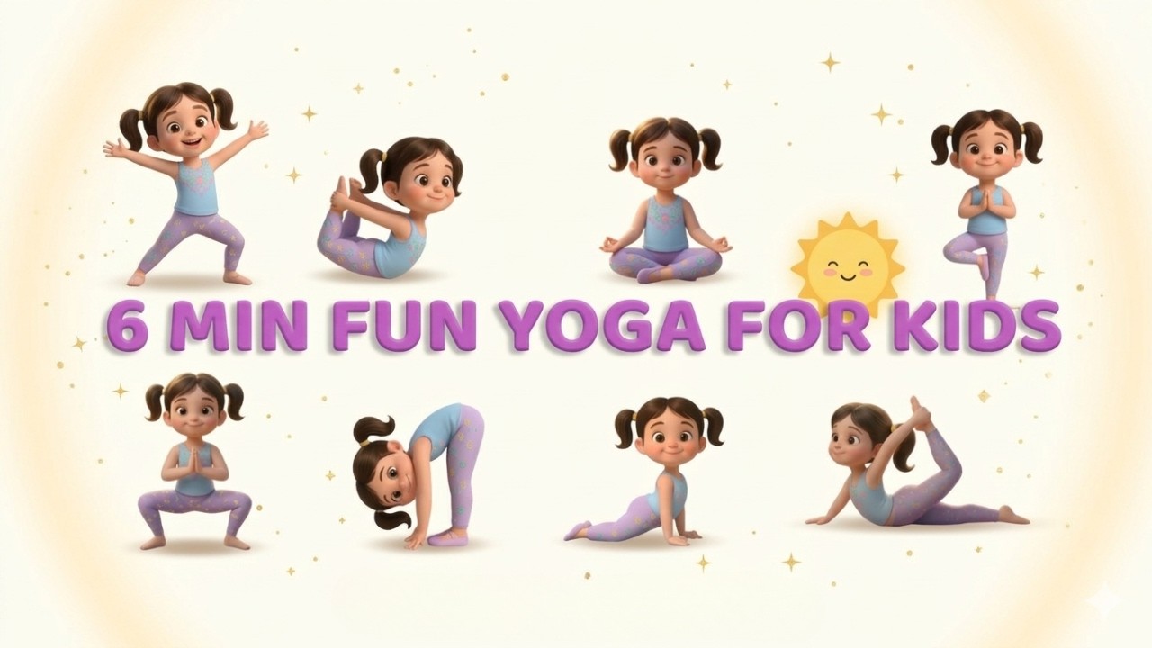 Kids Yoga Tutorial 6 Minute Kids Yoga 🧘♀️ | Fun, Easy & Flexible Body Routine for Kids ...