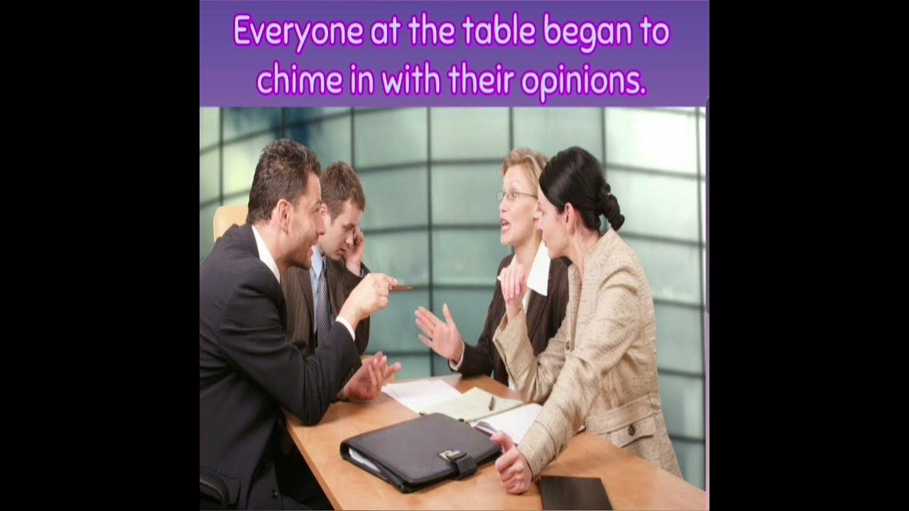 "Chime in" meaning YouTube