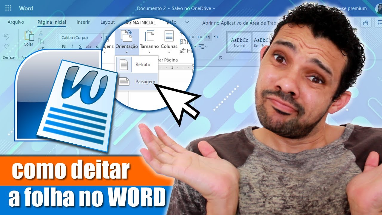 Como Colocar a Folha do Word Deitada - YouTube
