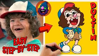 How to Draw Dustin Henderson – Stranger Things | Easy Retro Cartoon Tutorial screenshot 3