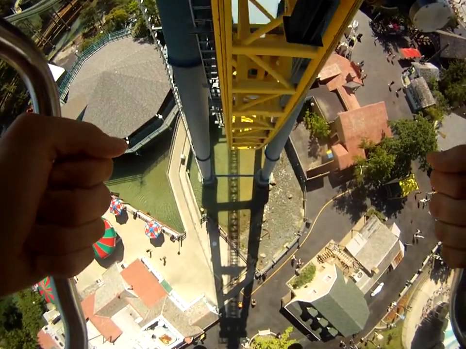 Vertical Velocity V2 Roller Coaster Front Seat POV Six Flags Great
