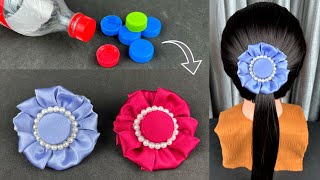 DIY Plastic Bottle Cap for Hair Clip. How to make Flower Hair clip.