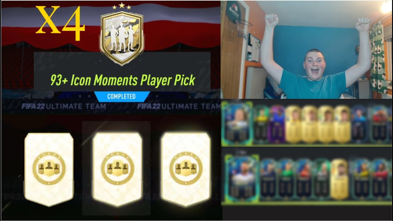 we open 4 93+ icon moments player picks and pack a 97+ shapeshifters player. FIFA 22