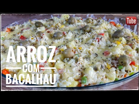 Arroz com bacalhau ao forno 😋 fácil uma delícia culinária por amor 🥰