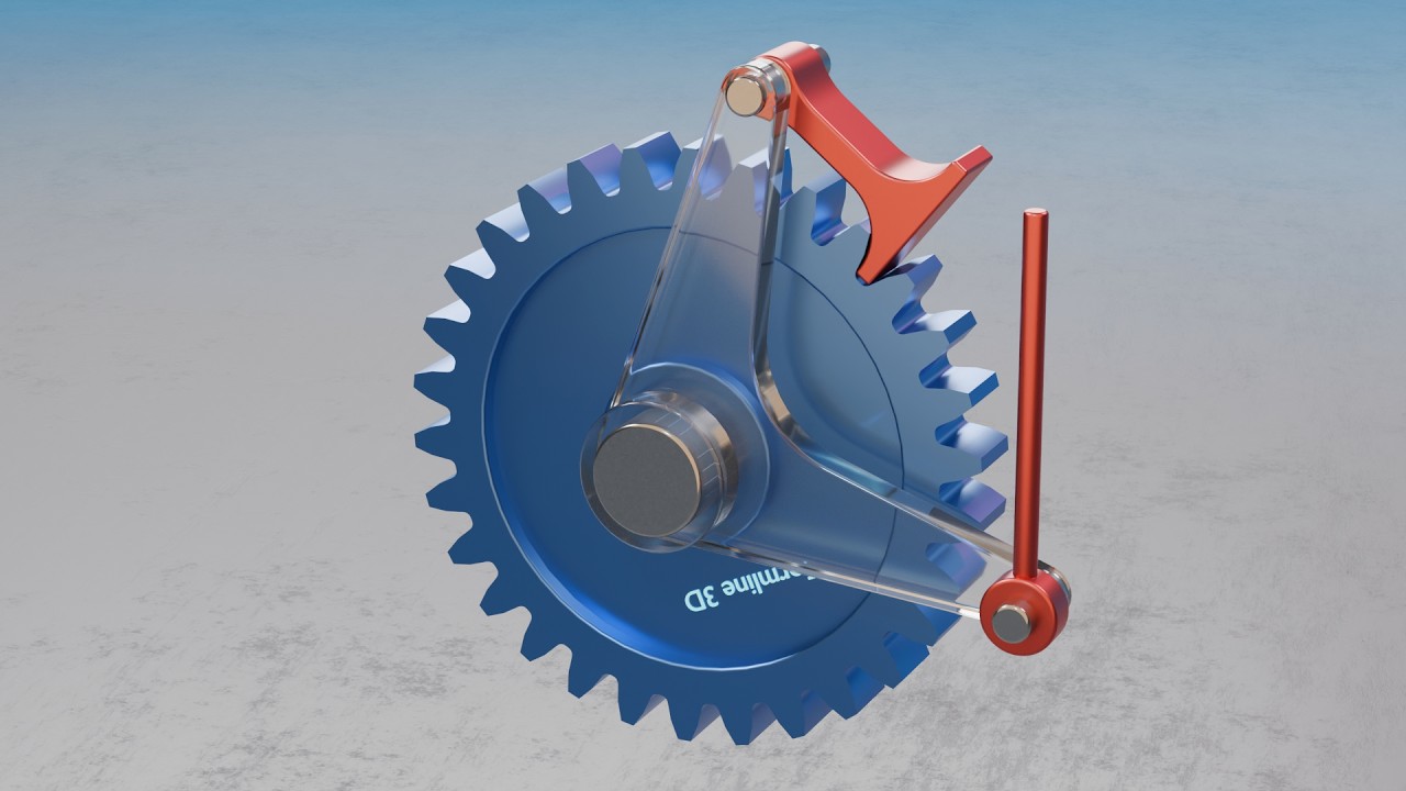 #155 Elbow-Lever Pawl Feed Motion for Planing Machine – 507 Mechanical Movements 3D Animation
