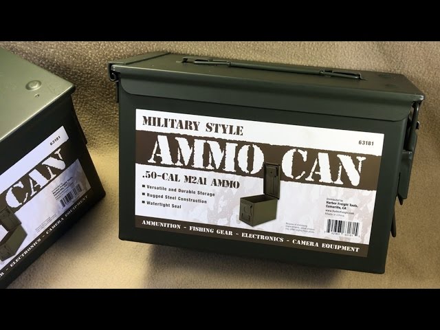 Military Style .50 cal M2A1 Ammo Can from Harbor Freight - Item