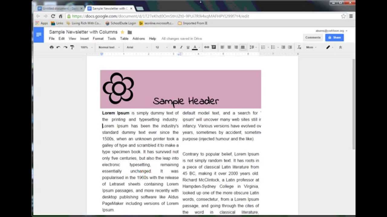 Creating A Google Doc Newsletter Youtube