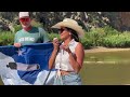 Protestors stand against border security construction at Big Bend National Park