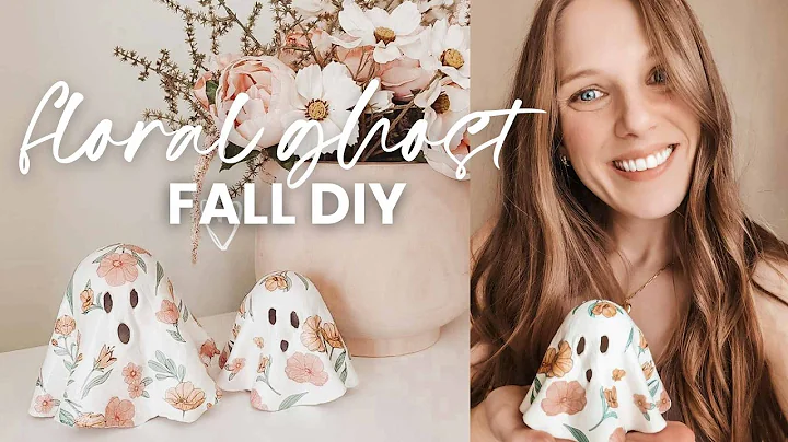 DIY Floral Clay Ghosts- Halloween Decor with Air Dry Clay and Decoupage