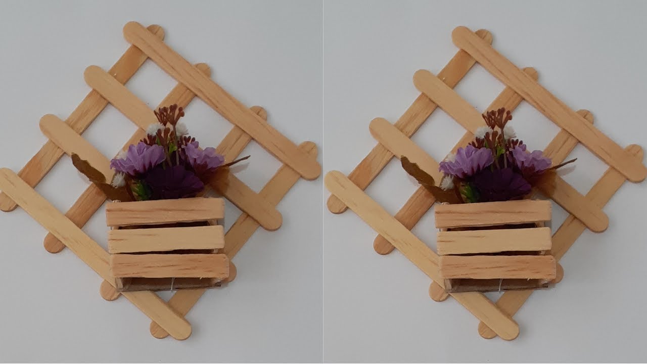 IDEIA SUPER FÁCIL de DECORAÇÃO USANDO PALITO de PICOLÉ | ARRANJO de PAREDE
