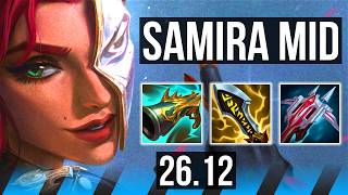 SAMIRA vs YASUO (MID) | Good KDA: 12/2/8 | NA Grandmaster | 26.12