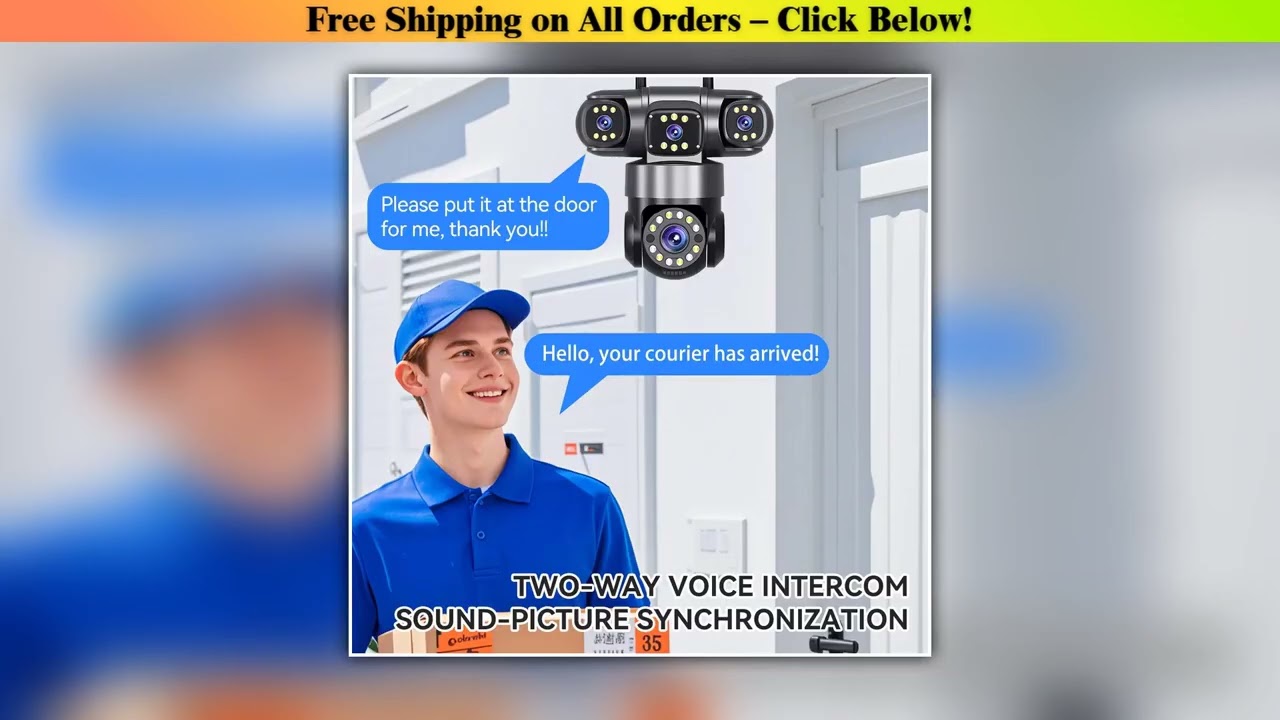 ANSVICAM 10K 20MP WIFI Camera UHD Security Camera with 16X Zoom Four Screens Four Lenses PTZ