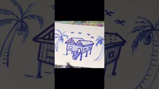 របៀបគូររូបផ្ទះឈើងាយៗ #art #2025 #easydrawing #drawingtechniques #howtodraw Mr tum drawing