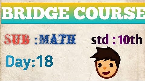Bridge course (सेतू अभ्यासक्रम) class 10th math (day 18) #bridgecourse#class10mathday18bridgecourse#