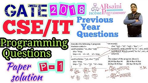 GATE 2018 CSE | CS | IT Paper solution | Programming question | GATE previous year QUESTION