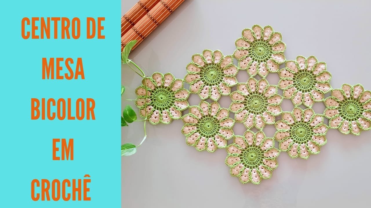 CENTRO DE MESA BICOLOR EM CROCHÊ