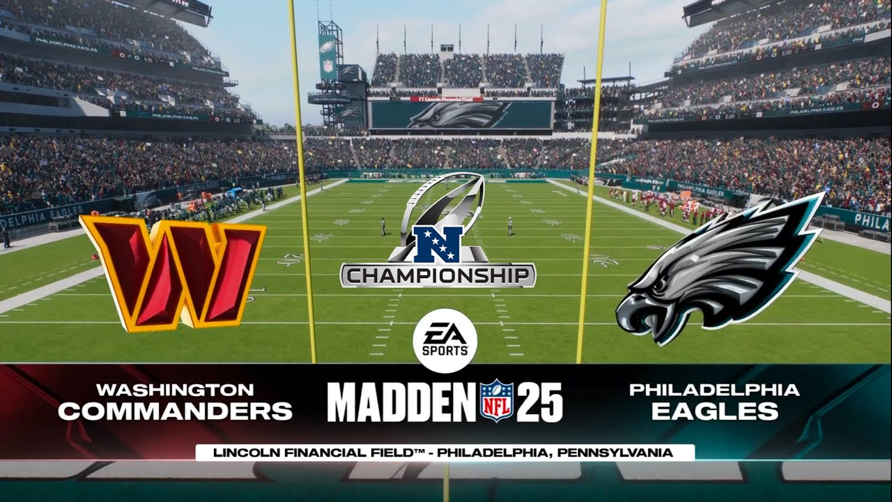 Commanders vs Eagles | NFL | NFC Championship | MADDEN 25 - YouTube