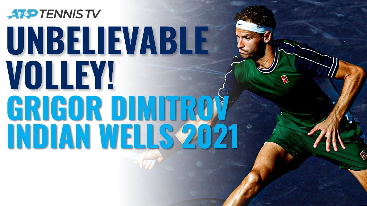 Grigor Dimitrov INSANE Stretch Volley! 😱 Indian Wells 2021
