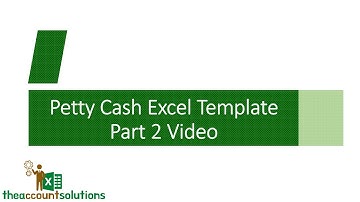 HOW TO ANALYZE PETTY CASH WITH EXCEL (Petty cash Template 1): Video Tutorials Part 2
