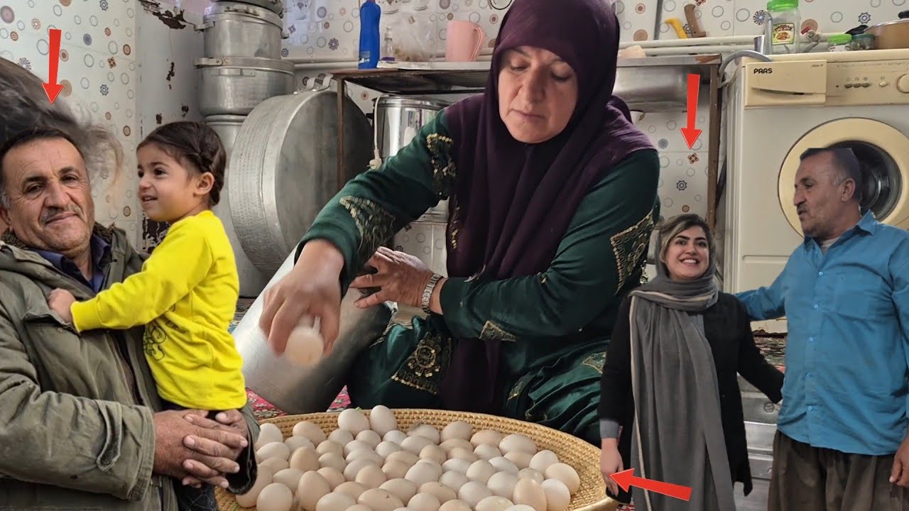 Egg collection by the worm's wife.