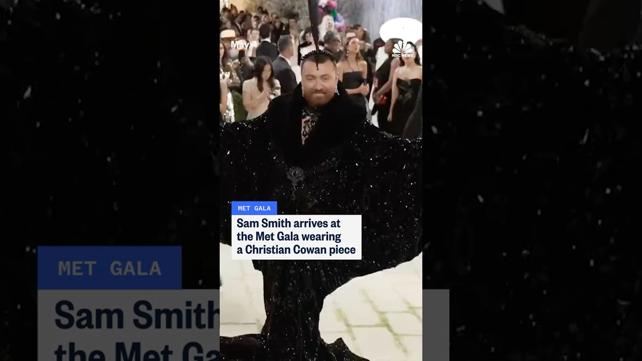 Sam Smith arrives at the Met Gala wearing a Christian Cowan piece