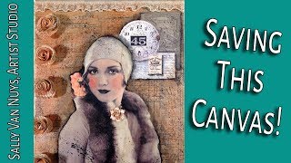 MAKING NEW ART FROM OLD ART | Reworking a Used Art Canvas in Mixed Media
