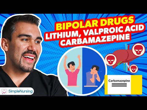 Pharmacology - Bipolar Drugs - Lithium, Valproic Acid, Carbamazepine nursing RN PN NCLEX