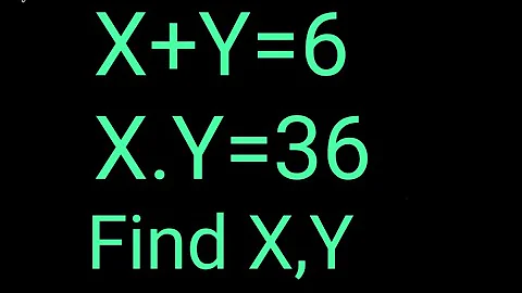 X+Y=6,X.Y=36 Find X,Y Nice exponent Math Simplification |Olympiad Algebra solution Maths tricks