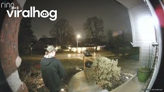 Truck Slowly Slides Down Icy Driveway || ViralHog