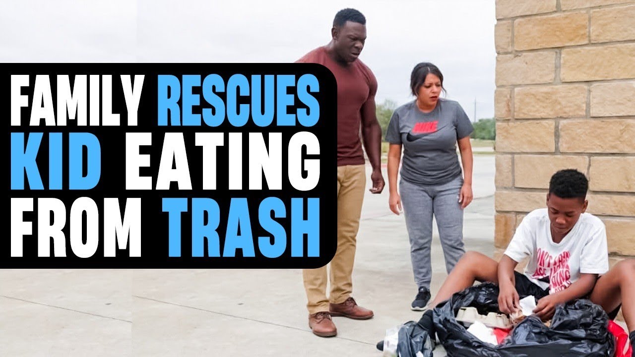 Family Rescues Kid Eating From Trash