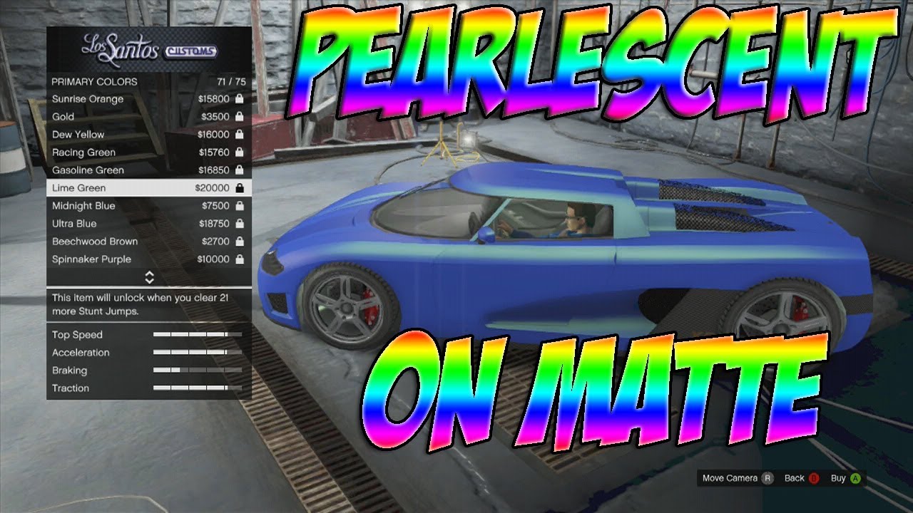 GTA 5 Online Glitch Put Pearlescents on Matte or Chrome Cars YouTube