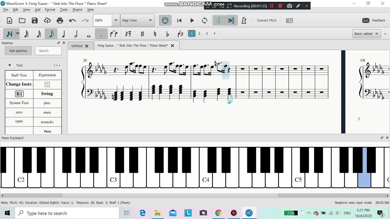 The Making Of: Feng Suave - " Sink Into The Floor " Piano Sheet Music