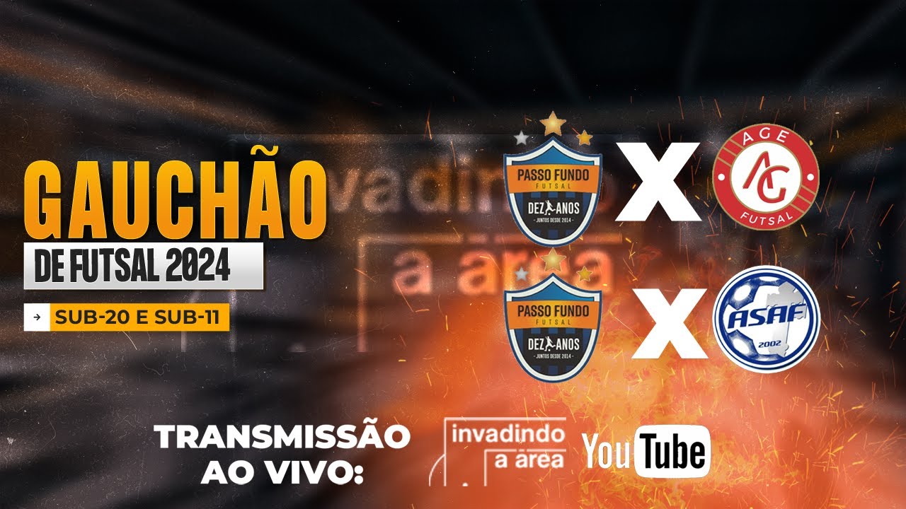 Passo Fundo Futsal x AGE (SUB-20) e Passo Fundo Futsal x ASAF (SUB-11 ...