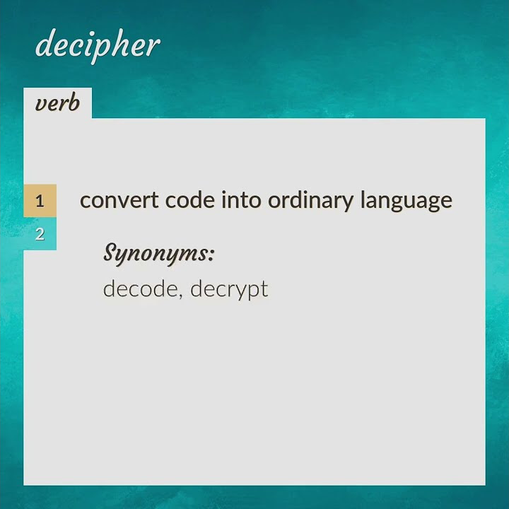 Decipher | meaning of Decipher - YouTube