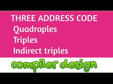 Three address code in compiler design in Telugu ||Quadraples|| Triples ...
