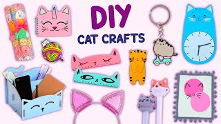 12 DIY CAT THEMED CRAFT IDEAS - Cat School Supplies - Cute Decoration and more...