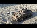 Mato RC Tank 1/16 Sherman (FullMetall) fahrt im losen Sand