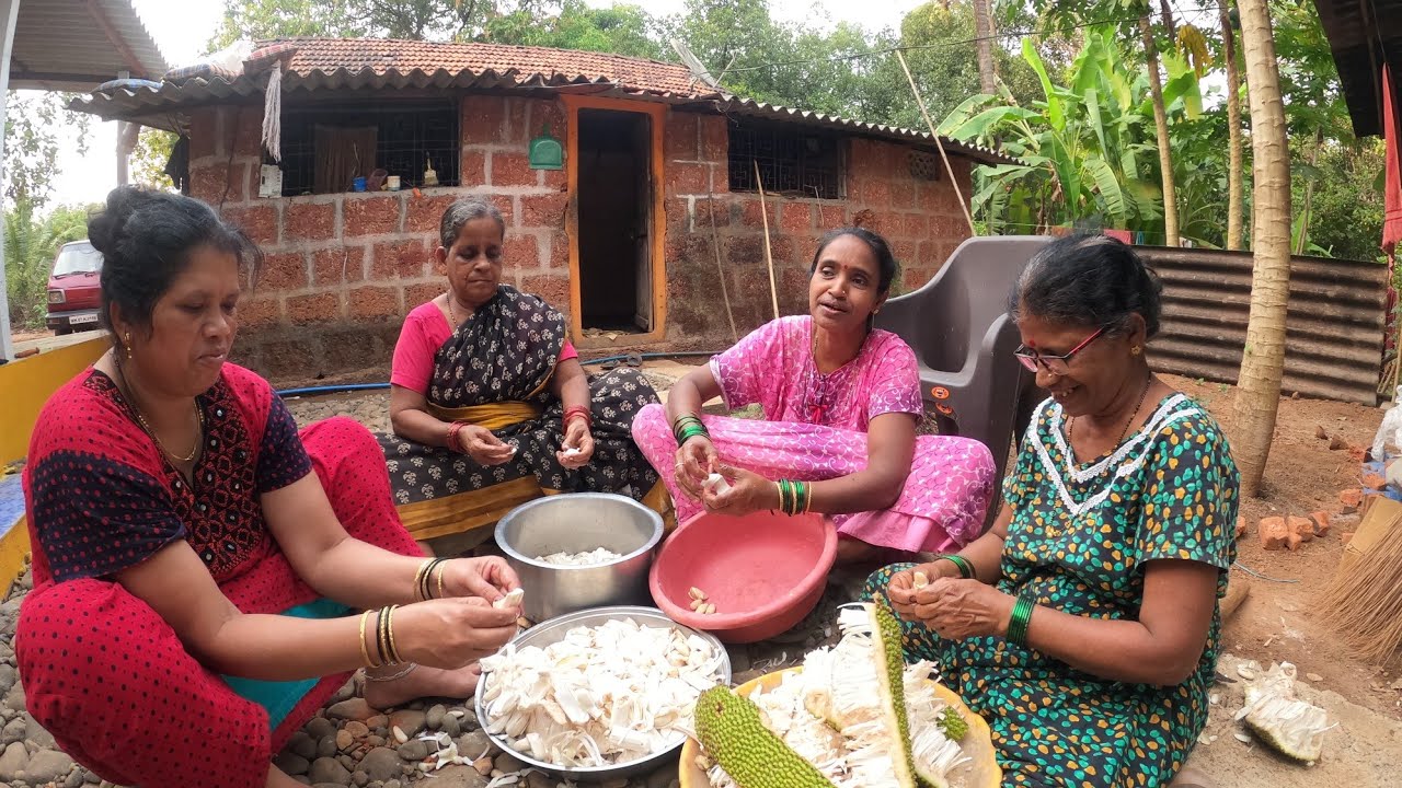 चुलीवरची फणसाची भाजी आणि उकड्या तांदळाची पेज| Authentic Konkani Cuisine