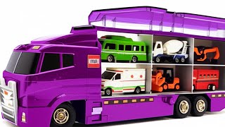 はたらくくるまのトミカを開封してキャリアカーに積み込み!☆ / Unboxing Tomica work vehicles & loading them onto the carrier truck!