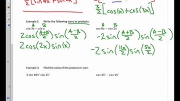 College Trigonometry Unit 7.3 Notes Sum to Product and Product to Sum Formulas 2021