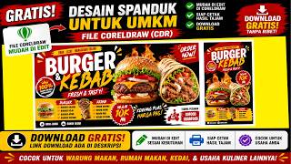 🔥 Download GRATIS Desain Spanduk Burger & Kebab format CorelDRAW (CDR).