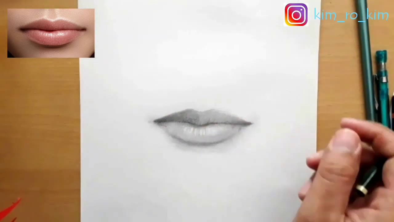 Cara Menggambar Bibir dengan pensil Pelajaran 2 YouTube