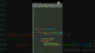 Java programming of game guess a number#shorts  #firstyoutubeshort