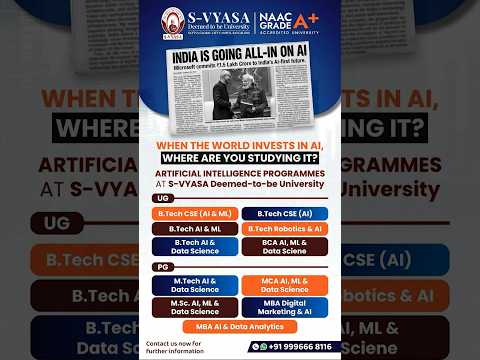 When the world invests in AI, make sure you're studying it right. Choose S-VYASA. #svyasa #ai