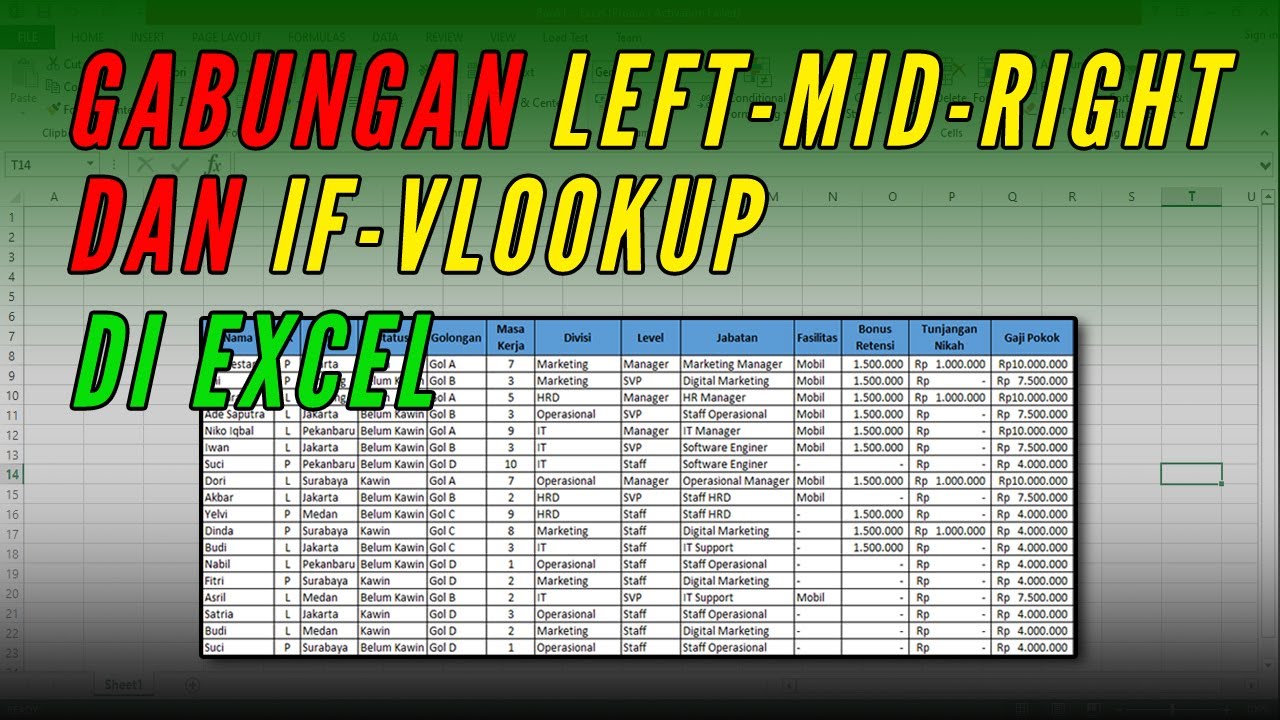 Vlookup Mid Gabungan Rumus LEFT MID RIGHT dengan Fungsi IF dan VLOOKUP di Ms Excel ...