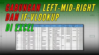 Gabungan Rumus LEFT MID RIGHT dengan Fungsi IF dan VLOOKUP di Ms Excel | Tutorial Ms Excel