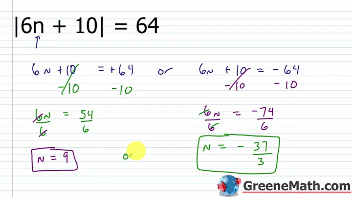 Algebra 2 Lesson #13 Solving Absolute Value Equations